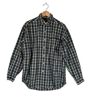90s VTG Ralph Lauren Jeans Co Men Size M Plaid Flannel Shirt‎ Button Down Collar
